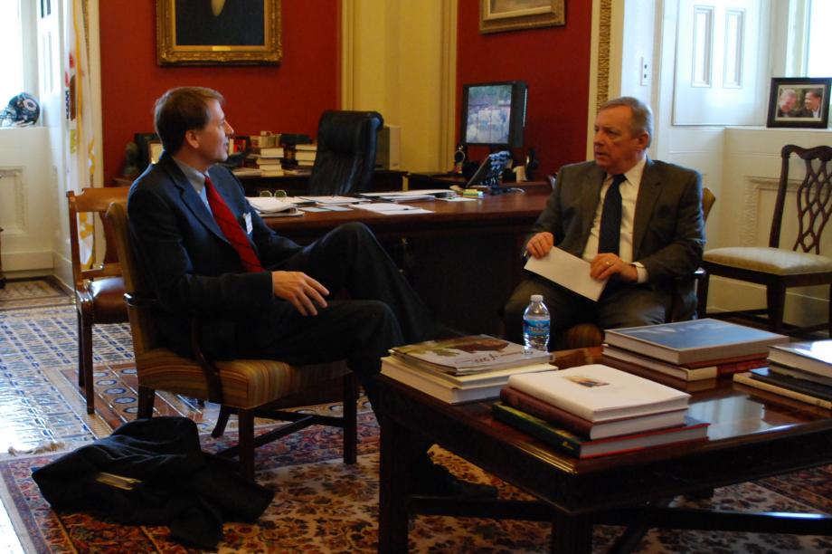 Durbin met with Richard Cordray, Director of the Consumer Financial Protection Bureau, to discuss for-profit colleges and other consumer protection issues.